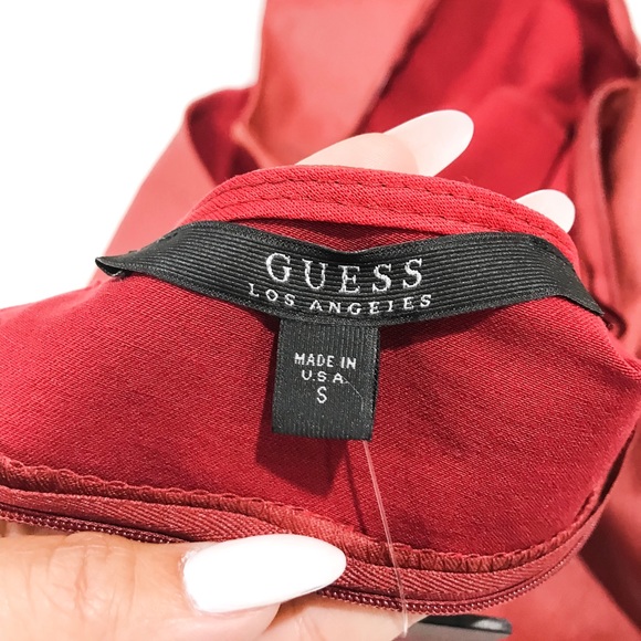 NEW! Guess Deep Red Bodycon Sexy Club Dress S - Picture 4 of 4